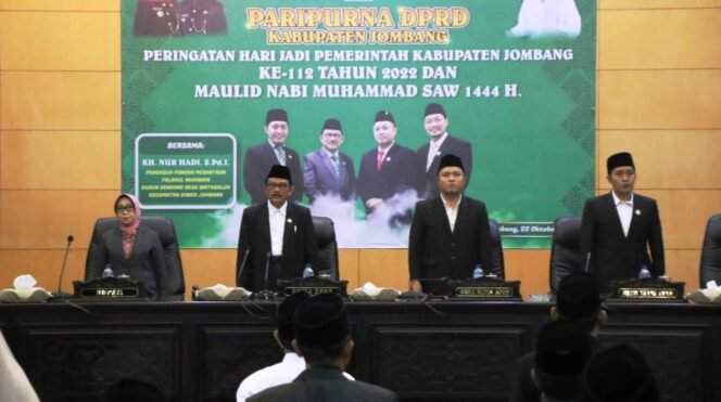 
					Rapat Paripurna DPRD Jombang dengan peringatan Hari Jadi Pemerintahan Kabupaten Jombang digelar pada Kamis (20/10/2022). (Foto: Humas Kominfo)