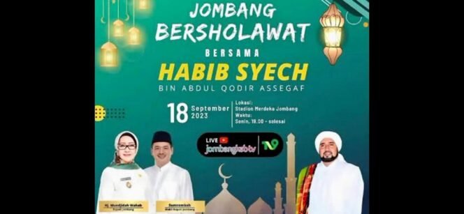 
					Akhir masa jabatan Bupati-Wakil Bupati Jombang, Hj. Mundjidah Wahab-Sumrambah, digelar Jombang Bersholawat di Stadion Jombang, Senin (18/9/2023) malam. (Iluistrasi/ Istimewa)