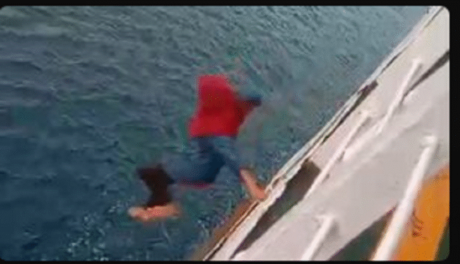 
					Seorang penumpang kapal feri KMP Citra Mandala Sakti dari Ketapang menuju Gilimanuk, Bali, sempat mengabadikan detik-detik seorang perempuan yang terjun ke laut, Sabtu 21 Desember 2024. Foto: Net