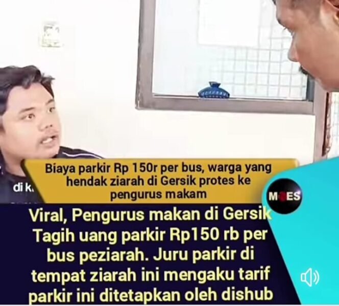 
					Foto: Istimewa
Potongan video yang viral ketika petugas parkir bus wisata Dishub Gresik direkam sambil dimarahi oleh seorang perempuan dan lelaki.