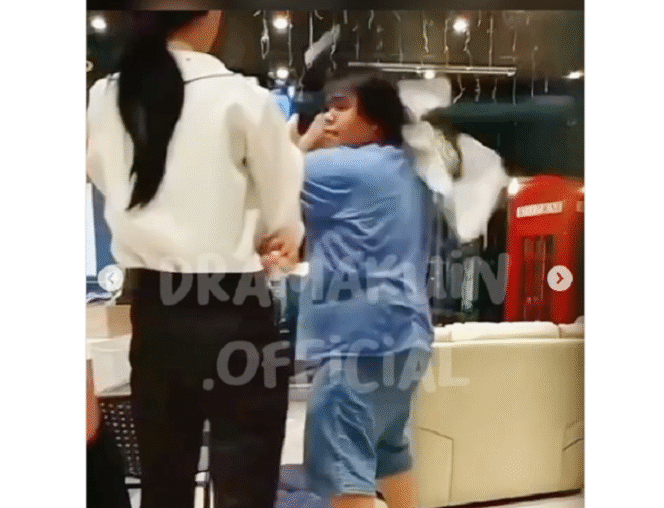 
					Inilah atraksi dalam sebuah video saat Georde marah akan melemaprkan kursi kepada pengawainya yang minta gaji. tangkap layar video instagram@dramakuin.offical