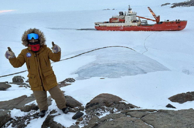 
					erry Utama amunis goelogi UGM salah satu ilmuwan muda Indonesia yang menjadi peserta ekspedisi Rusia ke 69 Antartika. Foto: ugm.ac.id
