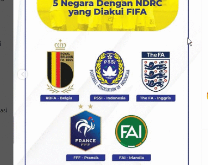 
					FIFA memberikan pengakuan atas keberadaan institusi NDRC kepada PSSI, satu-satunya negara di Asia. Instagram@erickthohir