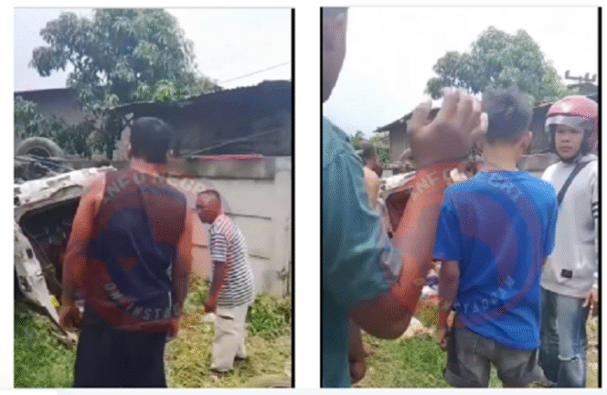 
					Sebuah mobil Terios tertabak KA di perlintasan kereta api tanpa palang pintu di  Sei Alim Hasak, Asahan, Sumatera Utara, Minggu 23 Maret 2025. Empat orang terdiri dari ayah ibu, dan dua anaknya meninggal dunia di lokasi.  Tangkap layar video Instagram@info.negeri