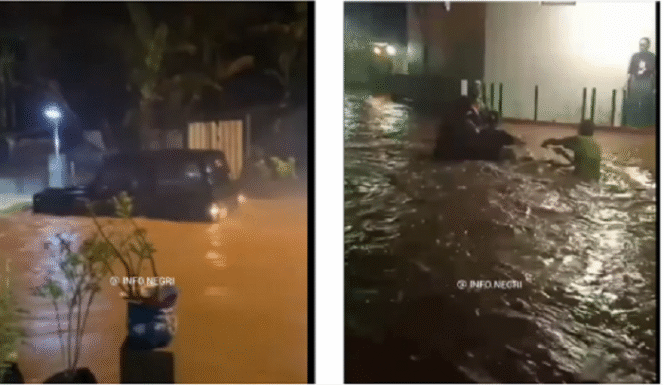 
					Wilayah Yogyakarta diguyru hujan enam jam, menyebabkan beberapa wilayah tergenang banjir dan longsor, Jumat malam 28 Maret 2025. Tangkap layar video Instagram@info.negri