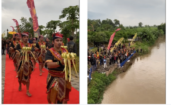 
					Pemkot Mojokerto melaksanakan fertival budaya Mojotirto 2025, yaitu melarung air yang diambil dari tujuh sumber mata air ke sungai Ngotok, Sabtu, 22 Maret 2025, di proyek strategis nasional Wisata Taman Bahari Mojopahit, kelurahan Pulorejo, Prajurit Kulon kota Mojokerto. Instagram@wargajombang