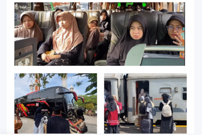 
					Sekitar 3000 santri dan santriwati pondok pesantren Gadingmangu, Perak, Jombang, melaksanakan ritual tahunan mudik bareng ke rumah masing-masing. Mudik bersama ini dilaksanakan Rabu 19 Maret 2025, menggunakan 20 unit b us, dan dua gerbang KA.
Tangkap layar video Instagram@jombanginformasi_