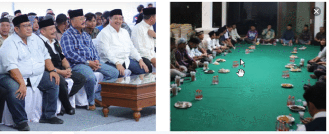 
					(Kiri) Acara silaturahmi bupati Jombang Warsubi bersama  insan pers dari 10 asosiasi wartawan yang ada di Jombang. (Kanan) Silatuharmi yang sama antara bupati Jombang Warsubi dengan para awak media yang tergabung di PWI dan IJTI. 
Foto: jombangkab.go.id