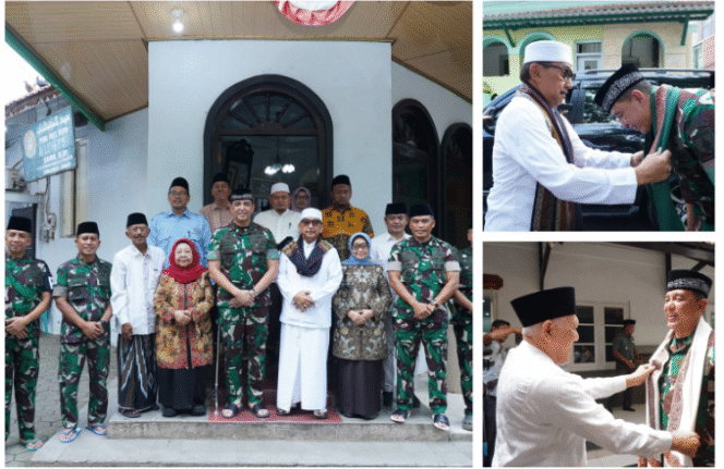 
					Bupati Jombang Warsubi  mendampingi Pangdam VI Brawijaya Mayhen TNI  Rudi Salain melakukan silaturahmi ke pondok pesantren Tebu Ireng dan Bahrul Ulum Tambak Beras, Kamis 24 April 2025. Foto: wartamerdeka.com