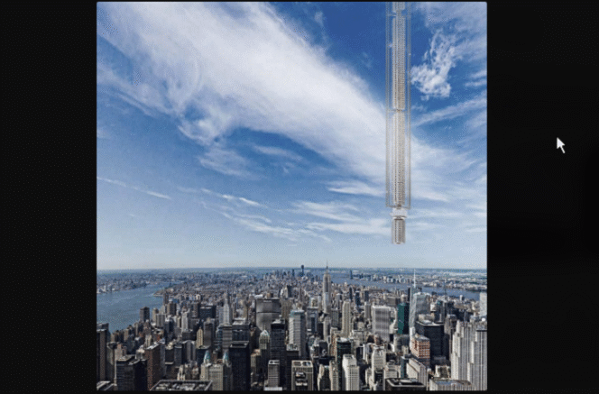 
					Beginilah visi arsitek masa depan berupa bangunan menara mengambang di udara. Bangunan ini berpondasi asteroid di ketinggian 50.000 km di atas kota Dubai, Uni Emirat Arab. Foto: Dezeen