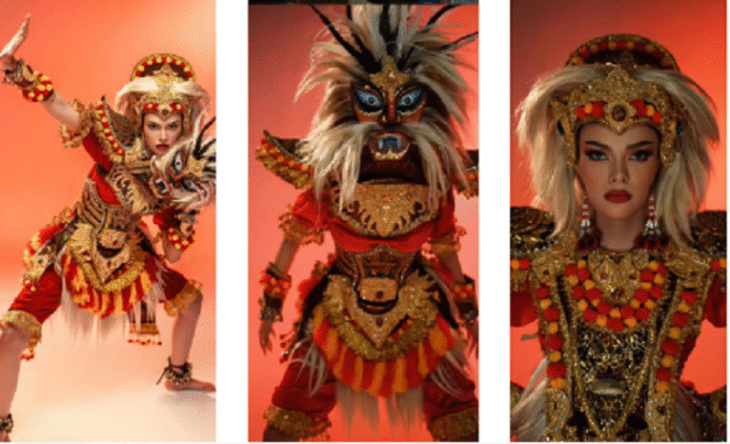 
					Ayu Michelle, 23, mahasiswi UKI, Jakarta, menampilkan tari Bujang Ganong (Reog Ponorogo) pada ajang kontenstasi Miss Aura International 2025, di Antalya, Turki. Instagram@ayumichellee