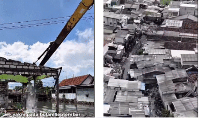 
					Walikota Surabaya bongkar 125 bangunan liar di saluran sungai Kalianak, Surabaya. Betapa kumuh suasana perumahan di sepanjang Kalianak, sebagai bagian yang menyebabkan banjir. Tangkap layar video Instagram@surabayakabarmetro