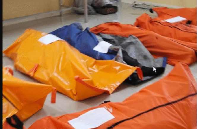 
					Jenazah korban ledakan saat pemusnahan munisi kedaluarsa di Desa Sagara, Kecamatan Cibalong, Kabupaten Garut, Jawa Barat, pada Senin (12/5/2025) sekitar pukul 09.30 WIB. Foto: Istimewa