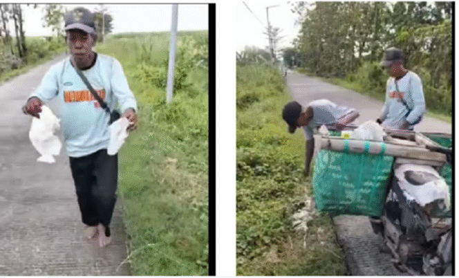 
					Kades Pojokrejo, kecamatan Kesamben, Jombang, menggunakan sepeda ohthel keliling jalanan kampung wilayahnya. Dia memunguti sampah yang berceceran di pingir jalanan desa. 
Tangkap layar video Instagram@kabarajombangdotcom