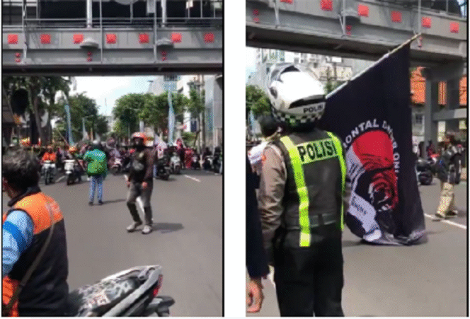 
					Polisi Surabaya memberikan pengawalan dan pengamanan secara disiplin, sejauh ini tidak terjadi insiden dalam pelaksanaan aksi mogok dan demo 24 jam, Driver ojol,  Selasa 20 Mei 2025. Instagram@humaspolsekgentengsby