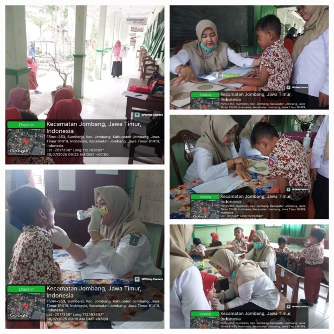 
					Puskesmas Pulo Lor Jombang, Jawa Timur,  mulai melaksanakan pemeriksaan kesehatan gratis (PKG) untuk siswa sekolah dasar, dengan tujuan SDN Sumberjo dan MI Miftakhul Maarif Sumberjo, Jombang. PKG akan dilaksanakan mulai 30 Juli 2025 sampai 15 Agustus 2025. Foto: jombangkab.go.id