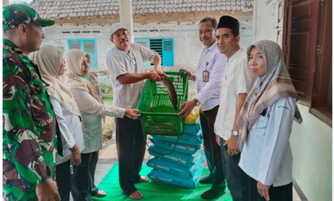 
					Pelaksana Tugas (Plt) Kepala Dinas Ketahanan Pangan dan Perikanan (DKPP) Kabupaten Jombang,  Sudiro Setiyono, S.Sos, M.Si. menyerahkan bantuan hibah berupa berupa fasilitas sarana dan prasarana perbenihan ternak lele kepada kelompok usaha pembenihan rakyat (UPR) di desa Rejoagung, kecamatan Ngoro. Rabu, 30 Juli 205. Foto: Jombangkab.go.id