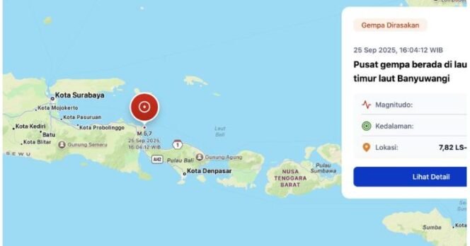 
					Lokasi gempa Banyuwangi