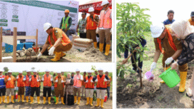 Kementrian LH membangun IPAL Komunal Tahu di Kecamatan Jogoroto Jombang, menggunakan anggaran CSR dari PT PGN. Bupati Warsubi meletakkan batu pembangaunan IPAl tersebut, Selasa 16 September 2025. Foto: Dinas Kominfo Jombang
