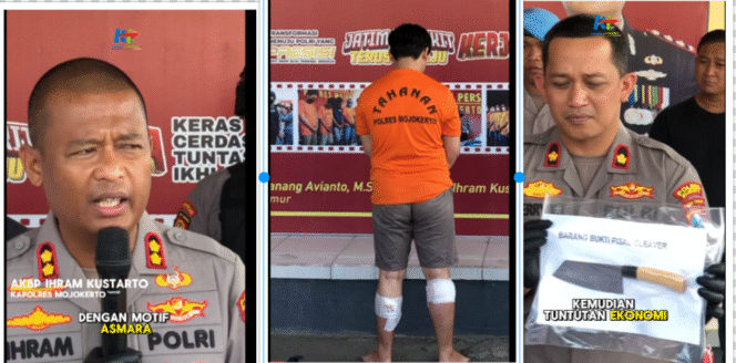 
					Polres Mojokerto menyelenggarakan konferensi pers atas pengungkapan kasus pembunuhan keji tersangka Alvin, Maulana, 24, terhadap istri sirinya Tiara Angelina Saraswati, 25, di mapolres Mojokerto, Senin 8 September 2025.  Foto: kolase Instagram@ kabardepanmojokerto