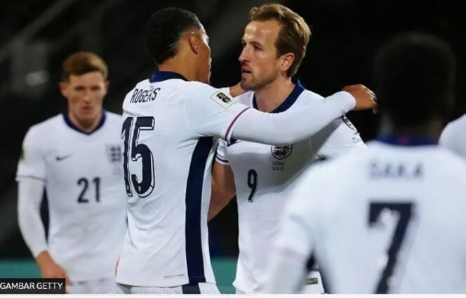
					Kapten Inggris Harry Kane cetak dua gol
