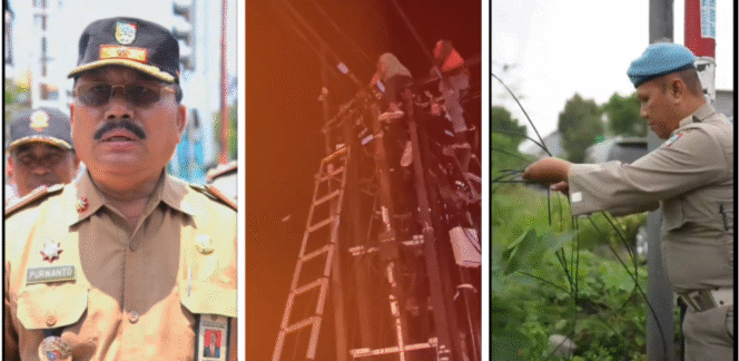 
					Satpol PP Jombang melanjutkan Operasi Simpati untuk menertibkan pemasangan kabel WIFI yang semrawatu di wilayah Jombang. Operasi akhir bulan September, dilanjutkan awal Oktober 2025. Foto: Video Tiktok@gempoer