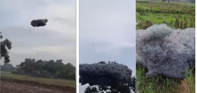 
					Inilah sejumlah foto warganet yang mengabadikan sebuah fenomena yang terjadi di langit Subangg, Jawa Barat, khususnya di kawasan Kecamatan Patokbeusi,  terjadi mulai dari hari Jumat, 24 Oktober 2025, Kemunculan busa juga dilaporkan masih terjadi hingga hari Senin, 28 Oktober 2025, pasca hujan dan membuat warga setempat heboh. Foto: kolase