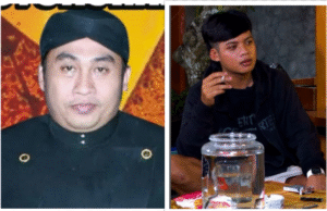 (Kiri) Dalang Ki Anom Dwijo Kongko tampil bersama Cak Percil (Kanan), memeriahkan acara peringatan Hari jadi ke-112 Pemkab Jombang,, Sabtu-Minggu 25-26 Oktober 2025. Foto: istimewa
