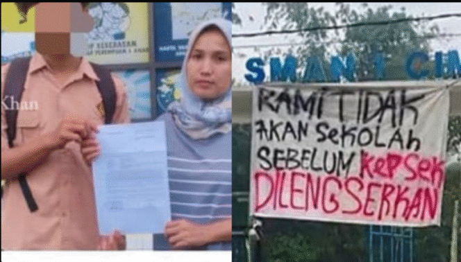 
					Kepala sekolah SMAN 1 Cimarga, dijatuhi hukuman sanksi non-aktif, setelah kasus penamparan siswa yang merokok. Sedangkan kepada siswa perokok, dikenai sanksi terguran. Foto: TVone