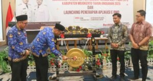 Aplikasi E-BMD diluncurkan Wakil Bupati Mojokerto, M. Rizal Octavian. Dok.Diskominfo