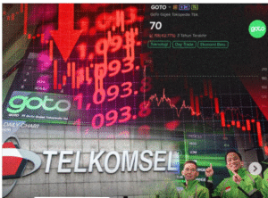 Bisnis atau korupsi dalam kasus investasi PT Telkom Indonesia ke dalam perusahaan starup GOTO senilai Rp 6,4 trliun. Saham dibuka Rp 338/ saham, kini anjlok hingga Rp 83/ saham, pada Mei 2025. Foto: Instagram@sosokbisnis
