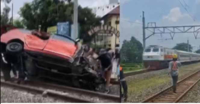 
					Terjadi lagi kecelakaan KA di perlintasa sebidang Piyungan, Sleman, sekitar pukul 10.00-1030 WIB, Selasa 4 November 2025. menyebabkan tiga pemtoro tewas di tempat, sedangkan empat penumpang minis bus dalam perawat. Foto: Kolase Instagram@merapi_undercover