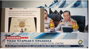 Kapolda Metro Jaya Irjen Pol Asep Edi Suheri menggelar konferensi persen, Jumat, 7 November 2025, tentang poenetapan delapan tersangka sebagai tersangka kasus fitnah dan pencemaran nama baik Joko Widodo, dalam perkara tuduhan ijazah palsu. Foto: Metro TV