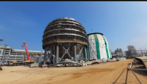 Pembangunan Proyek Petrokimia di Cilegaon sudah rampung, dengan nilai investasi Rp 62 triliun, akan diresmikan 6 November 2025. Foto: Instagram@wartaekonomi