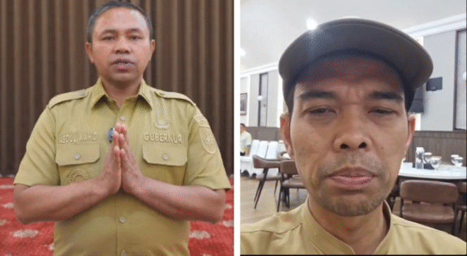 
					(Kiri) Gubernur Riau Abdul Wahid, (Kanan) Ustad Abdul Somad yang memberikan pernyataan bahwa dalam kasus OTT di Riau, Gubernur Abdul Wahid hanyalah saksi yang dimintai keterangan, pada Senin 3 November 2025. Sebaliknya KPK telah menetapkan Abdul Wahid sebagai tersangka dalam kasus OTT bersama 9 orang lainnya, 5 November 2025 di Jakarta. Foto: istimewa/Instagram@abdulwahiudriau