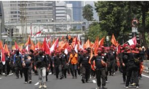 Ilustrasi demo buruh
