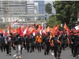 Ilustrasi demo buruh