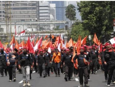 Ilustrasi demo buruh