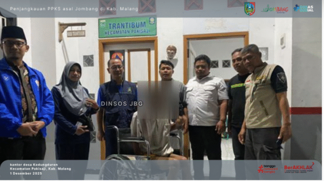 
					Gercep Dinsos Jombang Menjemput Pria Warga Bongkot Peterongan Telantar di Pakisaji Malang