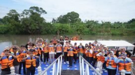 Kota Mojokerto resmi membuka wisata susur Sungai Ngotok di kawasan Taman Bahari Mojopahit (TBM).Ist