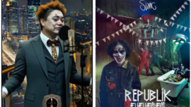 Tempur di dunia maya, antara kelompok bank rock Slank yang merilis album Republik Fufupapa, melawan AI Kuburan; Ketika tak Diberi Tulang! Foto: swarajombang.com/ kolase Instagram@purwanto.m.ali/slankdotcom