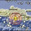 Peta gempa dari BMKG terjadi di kawasan Pacitan, jawa Timur,k berkekuatan magnetudo 5.5, terjadi 08.20, Selasa 27 Januari 2026. Foto: BMKG