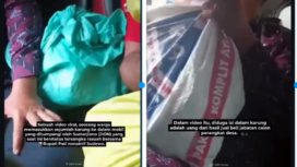 Hasil scereenshot video berdurasi sekitar 20 detik, tampak ada tiga karung warna hijau kuning dan putih, dibawa di mobil seorang tersangka dijadikan barang bukti OTT KPK di Pati. Foto: Liputan6