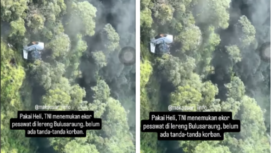 Helikopter TNI AD. Minggu pagi, 18 Januari 2026.  telah mencapai titik sasaran pencarian pesawat ATR 42-500 yang jatuh di gunung Balasaraung, Maros. Sabtu sore, sekitatr 1517 waktu Indonesia Tengah, 17 Januari 2026. Foto: Instagram@Makassar_info