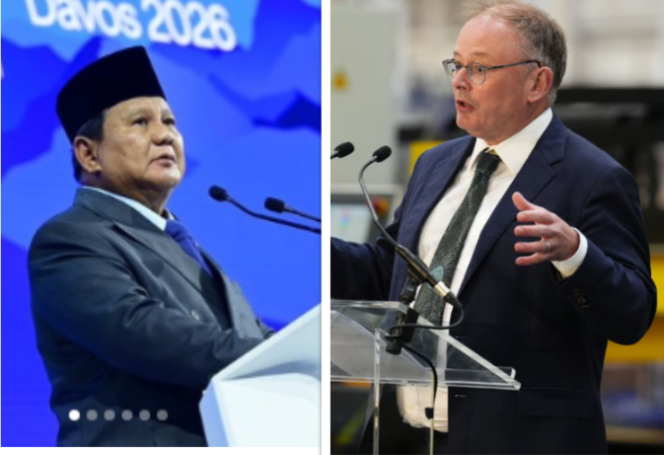 
					(Kiri) Presiden Prabowo Subianto deal dengan perusahaan maritim Inggeris, Babcok, senilai Rp90 triliun, untuk membangun lebih dari 1500 kapal nelayan dirakit di nIndonesia. (kanan) CEO Babcock, David Lockwood. Foto: swarajombang.com/kolase/dok