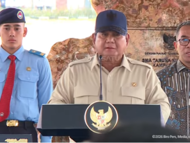Presiden Prabowo Subianto meresmikan  SMA Taruna Nusantara Kampus Malang di Malang Selatan, Selasa, 13 Januari 2026. Lokasi di Desa Sumberejo, Kecamatan Pagak, Kabupaten Malang, menyusul peletakan batu pertama pada November 2023 oleh Wakil Menteri Pertahanan. Foto: tangkap layar video youtube@beritasatu