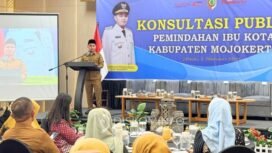 Pemerintah Kabupaten Mojokerto menggelar konsultasi publik pemindahan ibu kota pada Selasa (3/2) di Aston Mojokerto Hotel. Ist