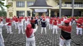 Kota Mojokerto menjadi tuan rumah Gebyar Senam DPC Persatuan Olahraga Pernapasan Indonesia (PORPI) se-Jawa Timur. Ist
