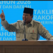 Presiden Prabowo Subianto berbicara di depan sekitar 4500, peserta Rakornnas yang diselenggarakan Kementerian Dalam Negeri dengan tema 