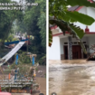 (Kiri)Jembatan gantung penghubung Dusun Darungan Lor dan Dusun Darungan Kidul, di Desa Jubung, Kecamatan Sukorambi, kembali putus akibat diterjang banjir luapan Sungai Bedadung, pada Kamis (12/2/2026) malam. (Kanan) Seorang perempuan bertahan di lantai atas rumahnya, saat sungai Bedadung meluber keras akibat hujan ekstrem selama dua haru, Kamis-Jumat 12-23 Februari 20-26. (Kanan)  Foto: Instagram@explorejember
